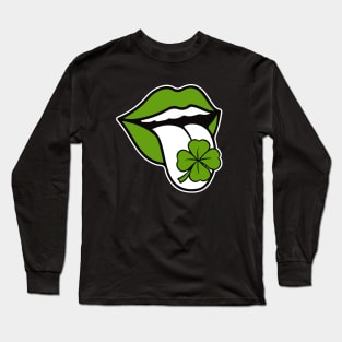 St. Patrick's Day Clover Tongue Long Sleeve T-Shirt
